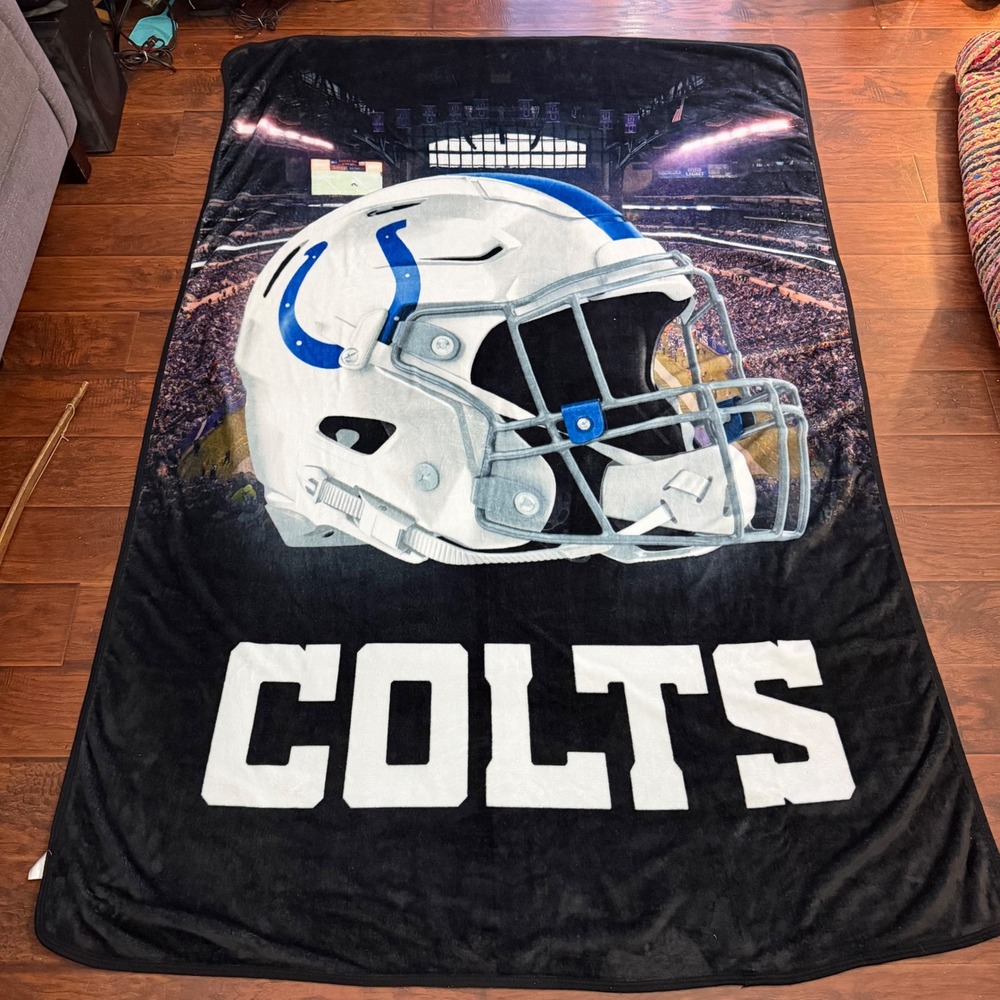 Northwest Indianapolis Colts NFL Stadium Helmet Plush Fleece Throw Blanket 2022